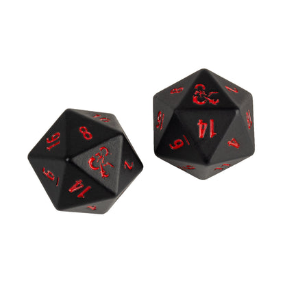 Heavy Metal Black and Red D20 Dice Set (2ct) for Dungeons & Dragons | Ultra PRO International