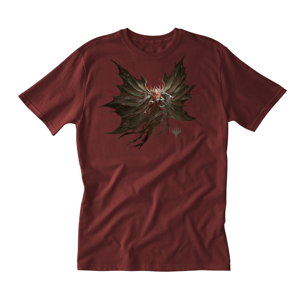 Duskmourn Commander Valgavoth Printed Graphic Tee in Maroon for