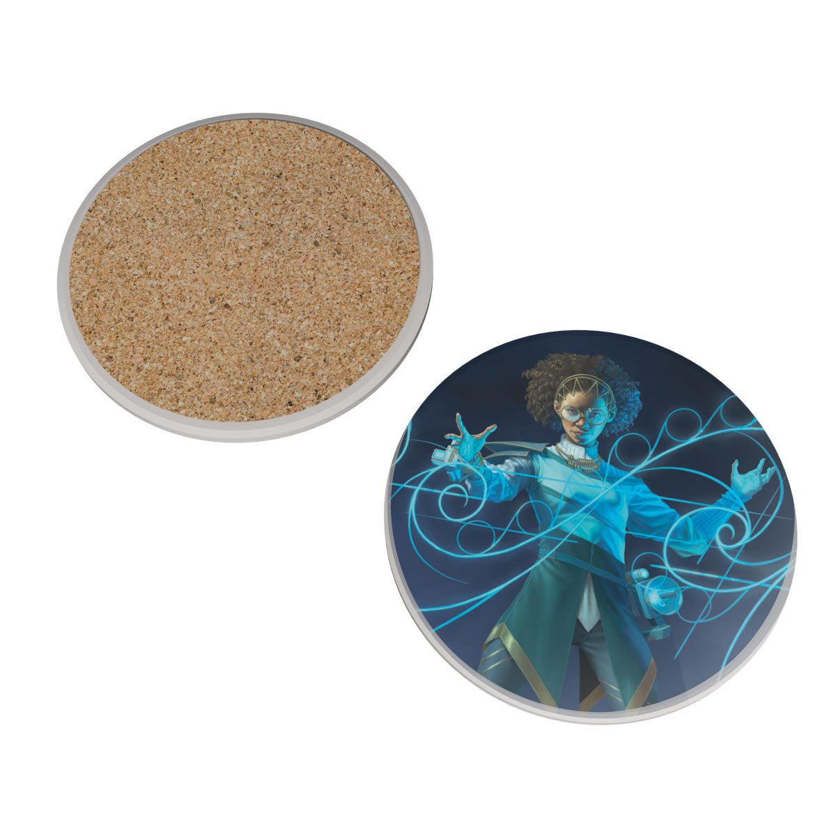 Duskmourn Commander Zimone Ceramic Coaster for Magic: The Gathering Back