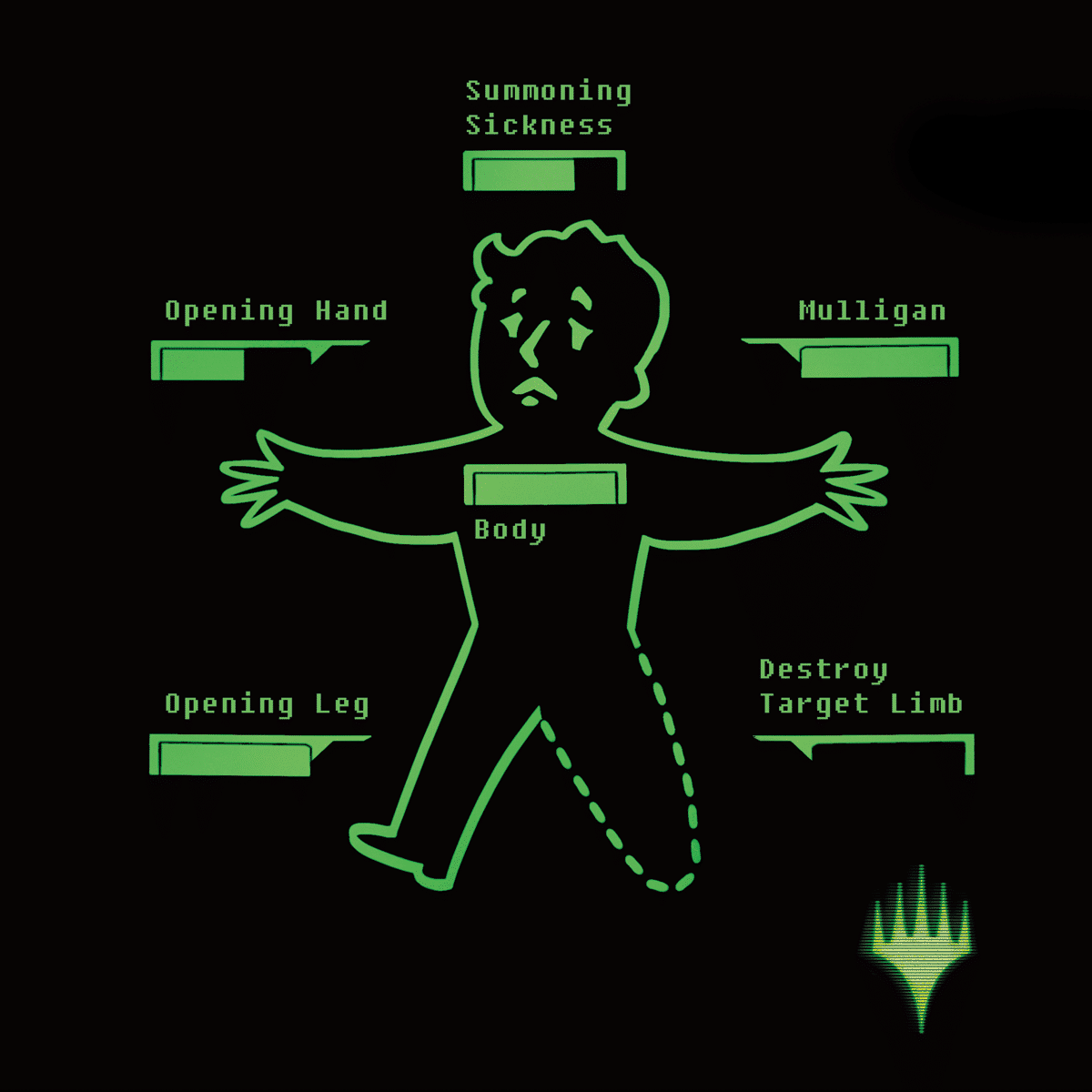 Fallout Vault Boy T-Shirt for Magic: The Gathering Art