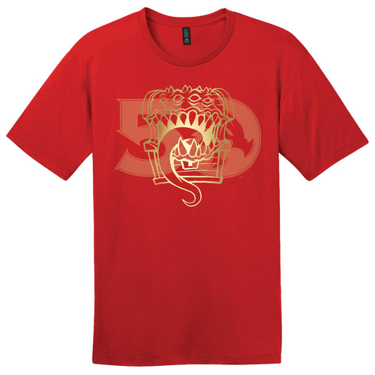 Dungeons & Dragons 50th Anniversary Mimic Foil T-Shirt in Red Men's