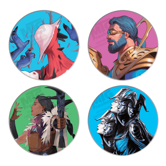 Modern Horizons 3 Ceramic Coasters featuring Satya, Omo, Disa and Ulalek for Magic: The Gathering