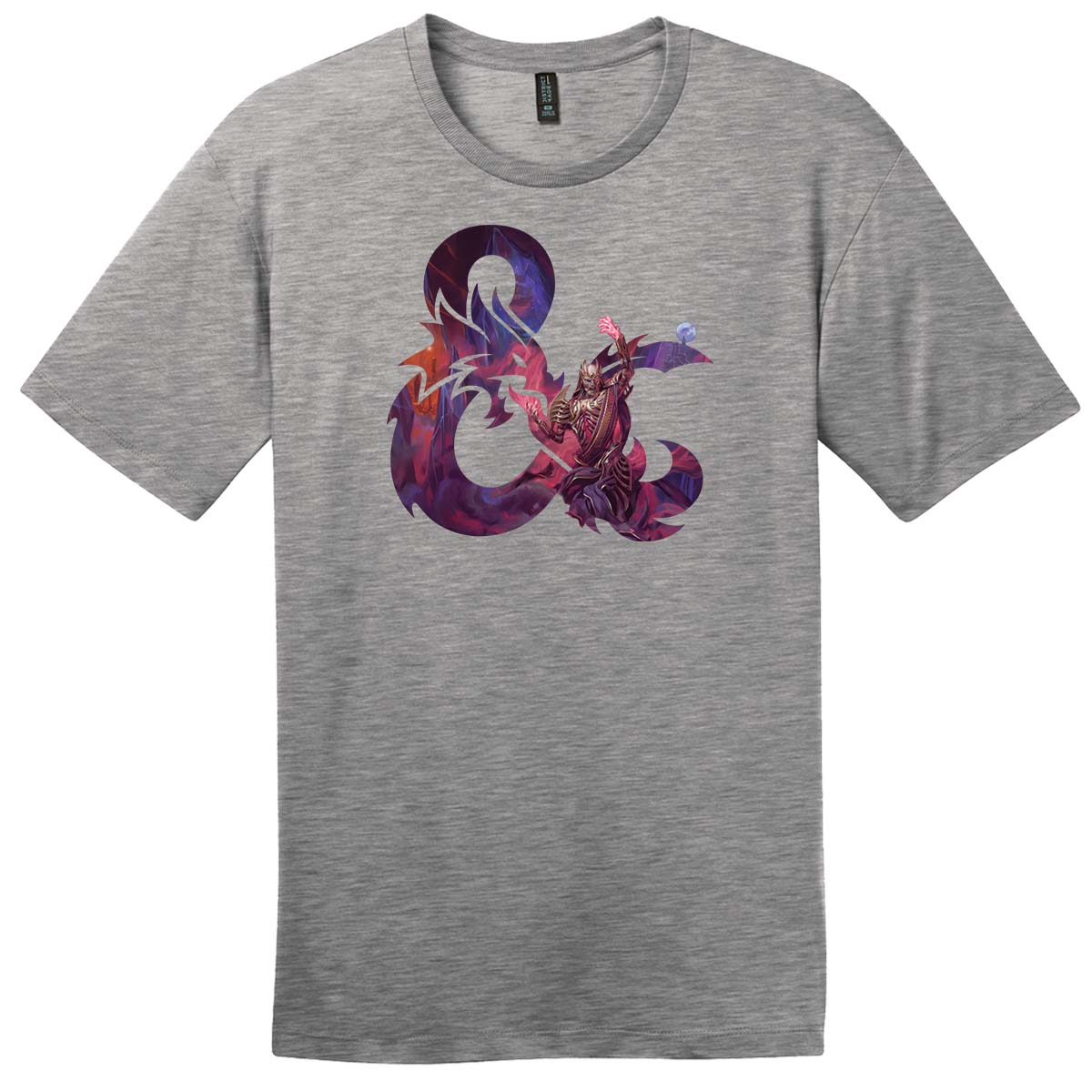 Vecna: Eve of Ruin Purple Ampersand Logo Printed Graphic Tee in Grey for Dungeons & Dragons Men's Front | Ultra PRO International