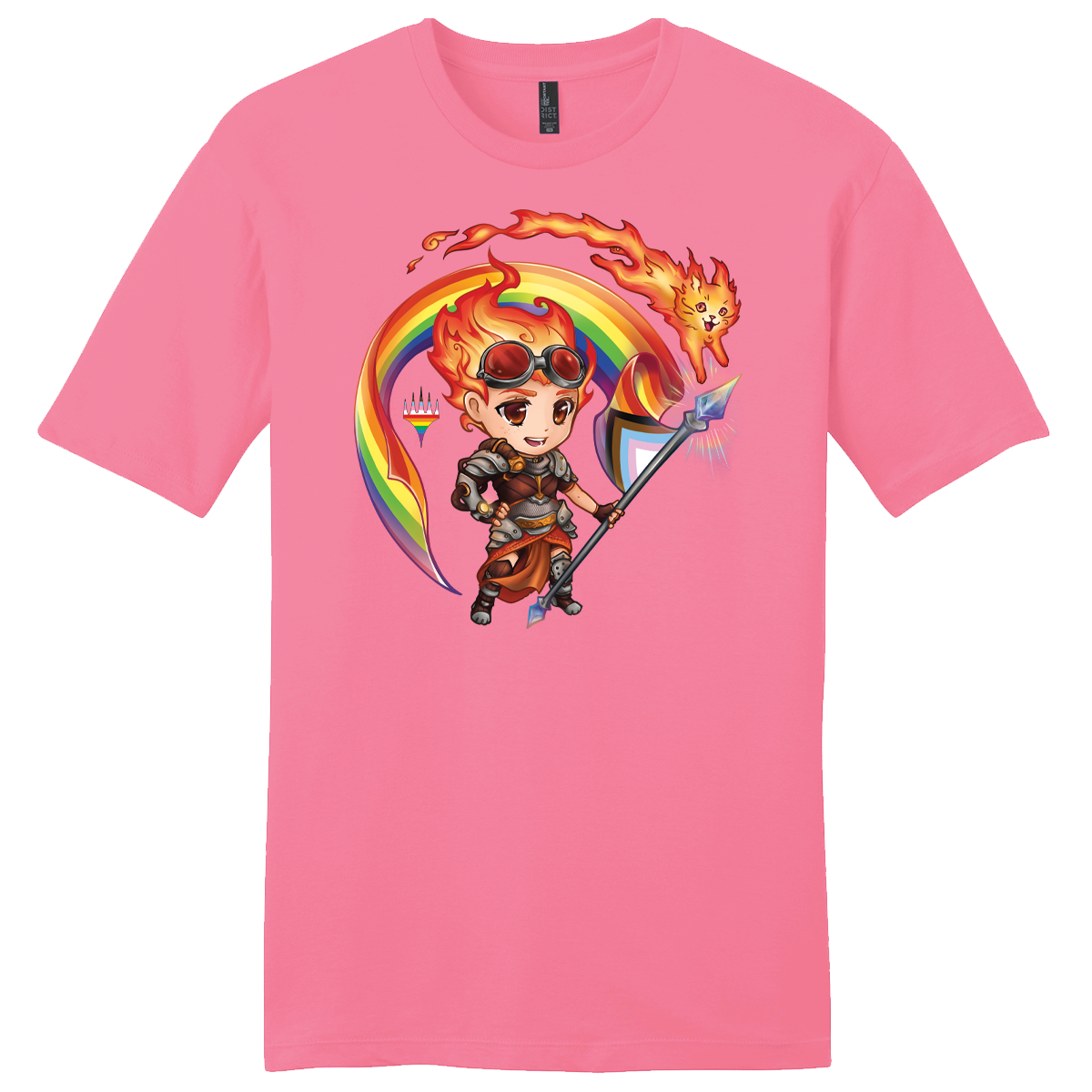 Pride 2024 Chandra and Embercat T-shirt Magic: The Gathering Awareness Pink