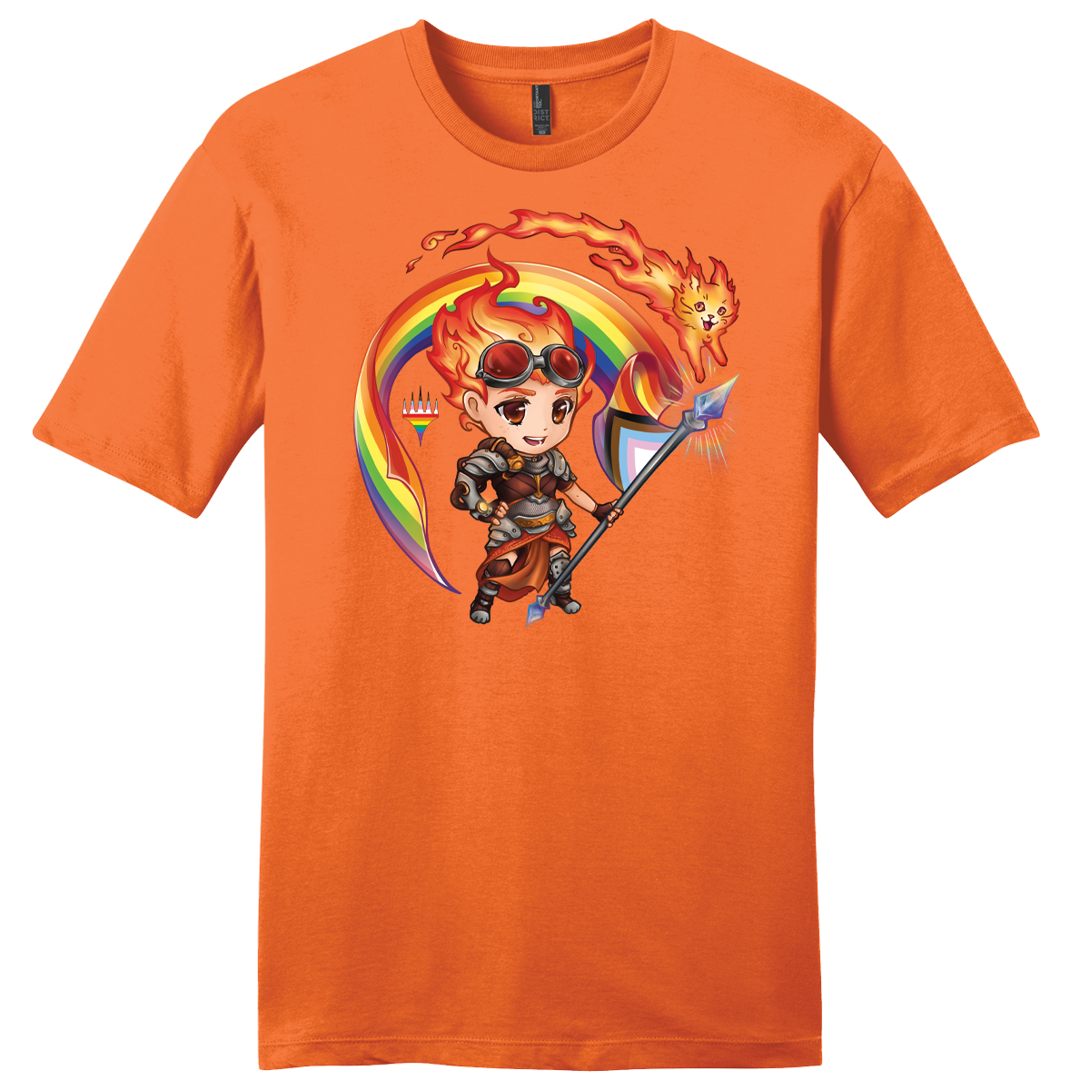 Pride 2024 Chandra and Embercat T-shirt Magic: The Gathering Orange