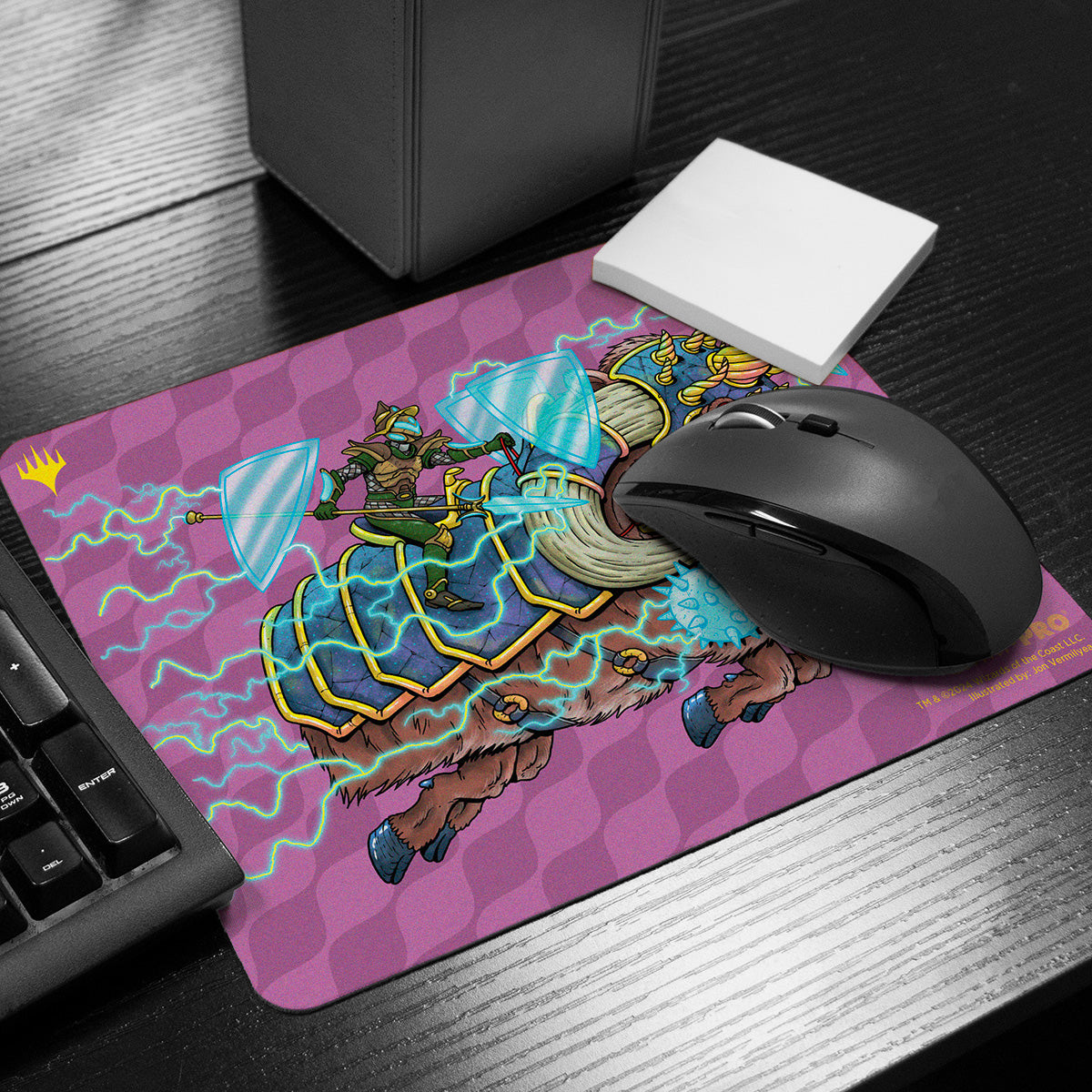 Aetherdrift Printed Mousepad - Racer Creature Bulwark Ox for Magic: The Gathering Front