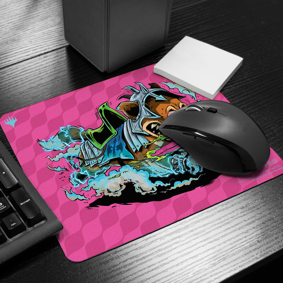 Aetherdrift Printed Mousepad - Racer Creature District Mascot for Magic: The Gathering Front