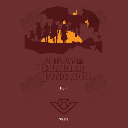 Magic: The Gathering Outlaws of Thunder Junction Printed Graphic T-shirt - Sunset Silhouette / Set Symbol