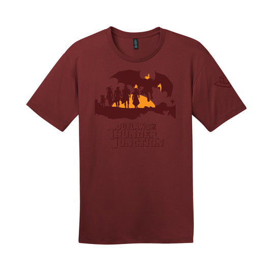 Magic: The Gathering Outlaws of Thunder Junction Printed Graphic T-shirt - Sunset Silhouette / Set Symbol