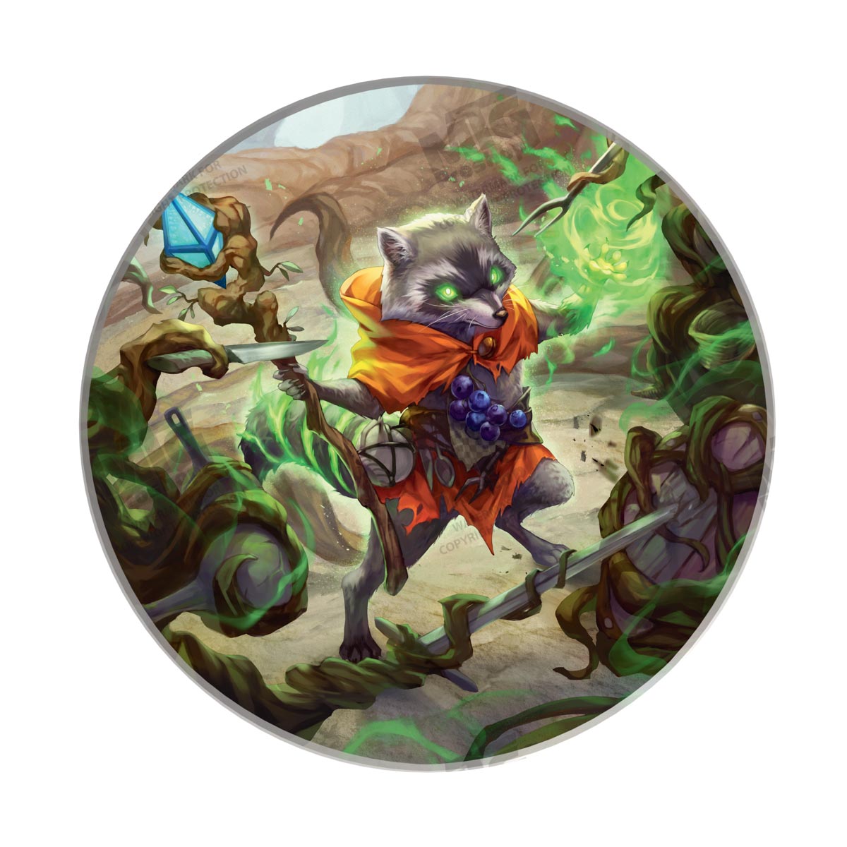 Bloomburrow Ceramic Coaster featuring  Bello Bard of the Brambles  for Magic: The Gathering