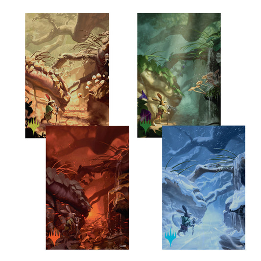 Bloomburrow Forest (Four Seasons) Poster Set for Magic: The Gathering