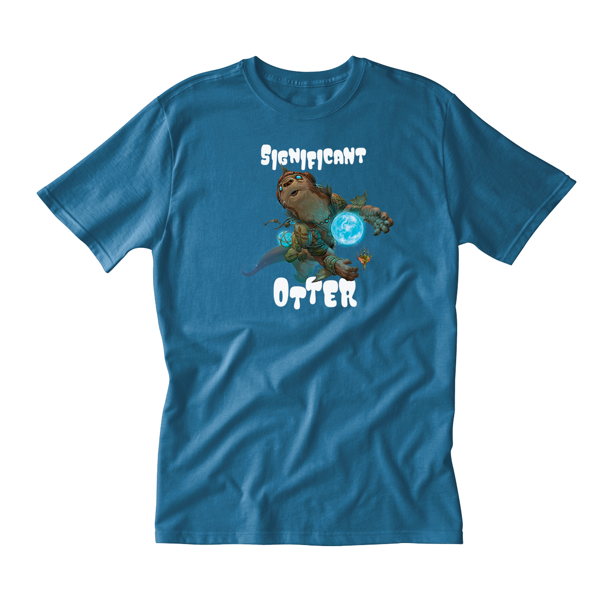 Bloomburrow Significant Otter Printed Graphic T-Shirt in Turquoise for Magic: The Gathering Mens Fit Front