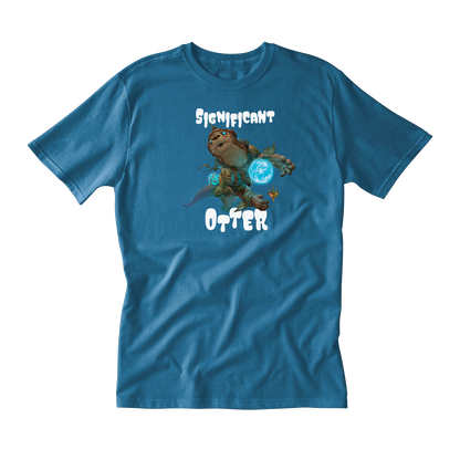 Bloomburrow Significant Otter Printed Graphic T-Shirt in Turquoise for Magic: The Gathering Mens Fit Front