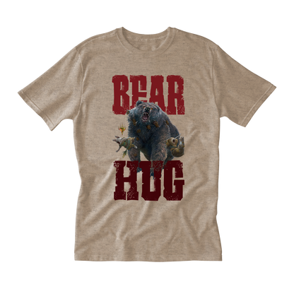 Bloomburrow Bear Hug! Lumra Printed Graphic T-Shirt in Heather Latte for Magic: The Gathering - Men's Fit