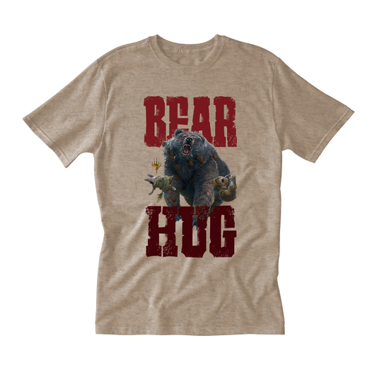 Bloomburrow Bear Hug! Lumra Printed Graphic T-Shirt in Heather Latte for Magic: The Gathering - Men's