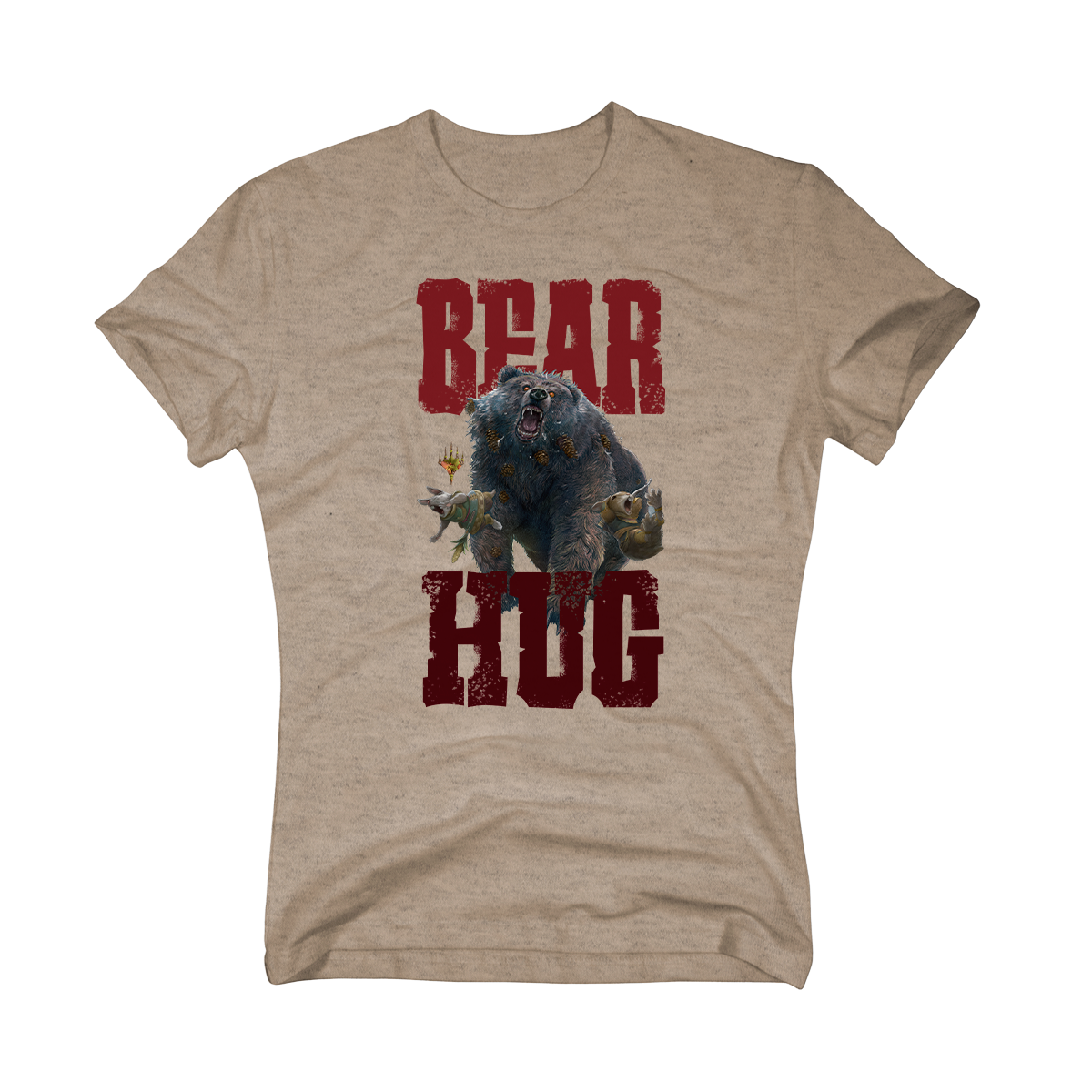 Bloomburrow Bear Hug! Lumra Printed Graphic T-Shirt in Heather Latte for Magic: The Gathering - Women's Fit