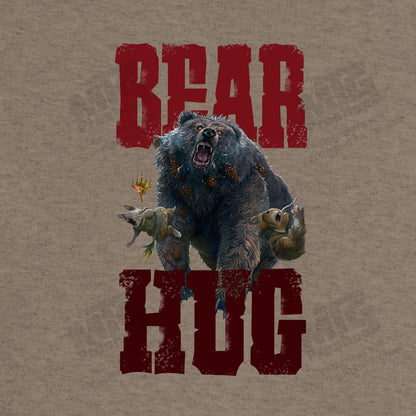 Bloomburrow Bear Hug! Lumra Printed Graphic T-Shirt in Heather Latte for Magic: The Gathering - Art