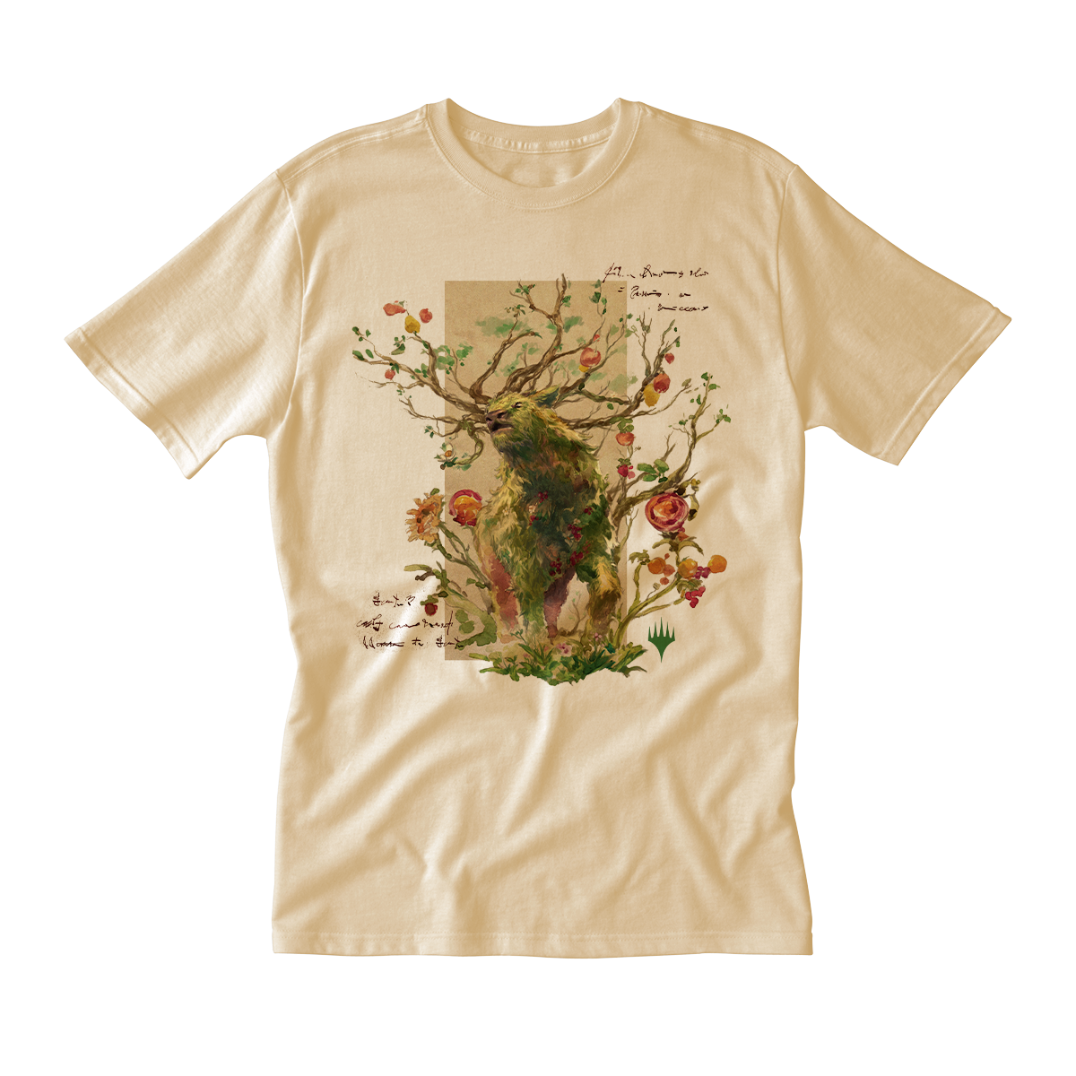 Bloomburrow Elemental Spirit: Beza Printed Graphic T-Shirt in Cream for Magic: The Gathering  Mens Fit Front