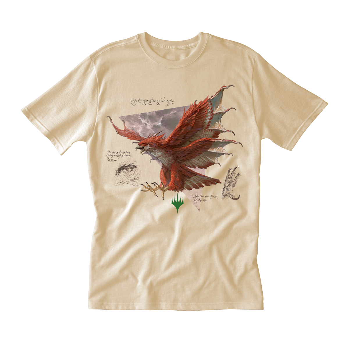 Magic: The Gathering Bloomburrow Printed Graphic Tee - Elemental Spirit: Dragonhawk Mens Fit Front