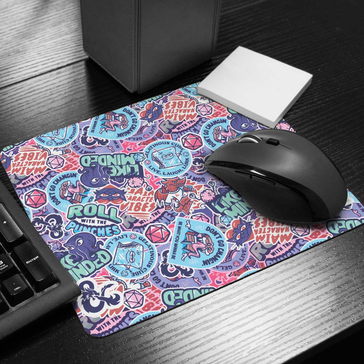 “Sweet Stickers” Pattern Mousepad for Dungeons & Dragons Lifestyle