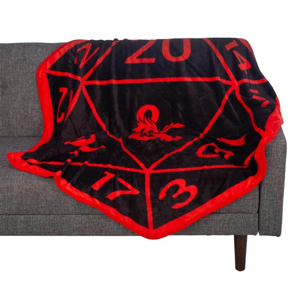 Dungeons & Dragons Black and Red D20 Blanket