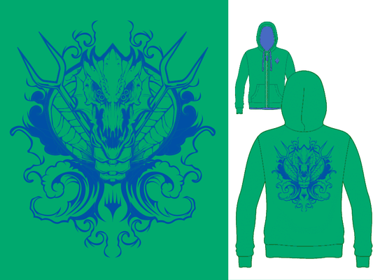 Two-Tone Green/Blue Custom Magic: The Gathering Hoodie - MTG Pro Shop